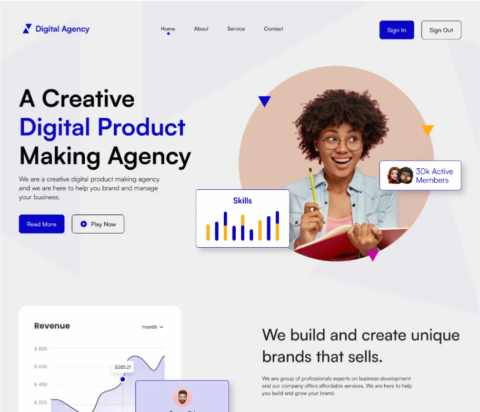 Digital agency website Design - Eke Ugomma Hilda